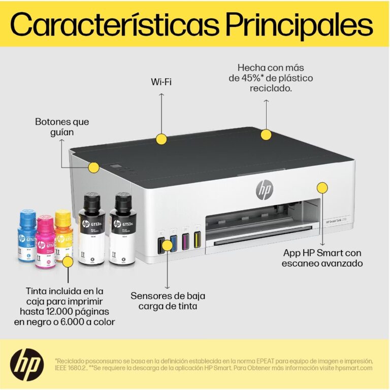Impresora HP Smart Tank 210, Wifi - Imagen 2